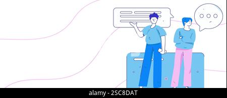 Personnel doing job interview flat vector concept operation hand drawn illustration Stock Vector