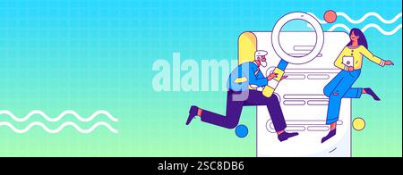 Personnel doing job interview flat vector concept operation hand drawn illustration Stock Vector