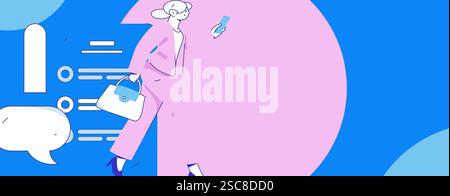 Personnel doing job interview flat vector concept operation hand drawn illustration Stock Vector