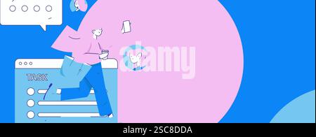 Personnel doing job interview flat vector concept operation hand drawn illustration Stock Vector