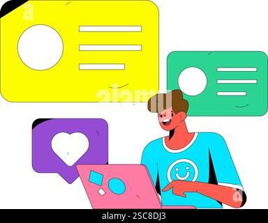 Personnel doing job interview flat vector concept operation hand drawn illustration Stock Vector