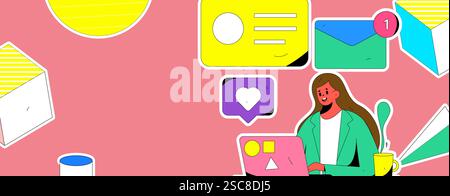 Personnel doing job interview flat vector concept operation hand drawn illustration Stock Vector