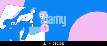 Personnel doing job interview flat vector concept operation hand drawn illustration Stock Vector