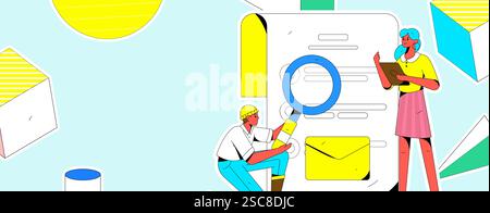 Personnel doing job interview flat vector concept operation hand drawn illustration Stock Vector