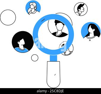 Personnel doing job interview flat vector concept operation hand drawn illustration Stock Vector