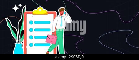 Personnel doing job interview flat vector concept operation hand drawn illustration Stock Vector