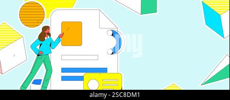 Personnel doing job interview flat vector concept operation hand drawn illustration Stock Vector