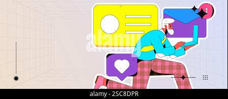 Personnel doing job interview flat vector concept operation hand drawn illustration Stock Vector