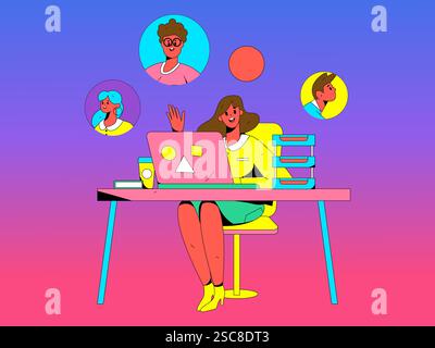 Personnel doing job interview flat vector concept operation hand drawn illustration Stock Vector