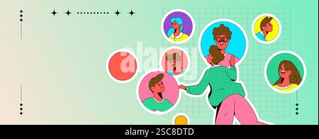 Personnel doing job interview flat vector concept operation hand drawn illustration Stock Vector