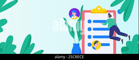 Personnel doing job interview flat vector concept operation hand drawn illustration Stock Vector