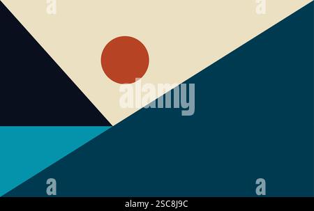 Minimalist Landscape Mountain Simple Background Vector Stock Vector