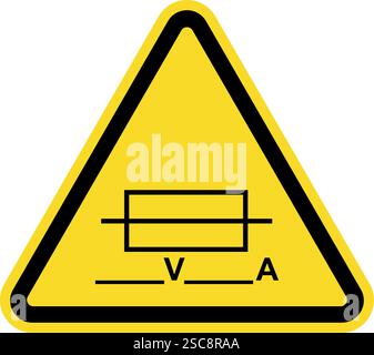 Crush hazard closing mold warning sign. Mechanical safety signs and symbols. Stock Vector