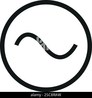 Ac supply circuit sign. Electrical signs and symbols. Stock Vector