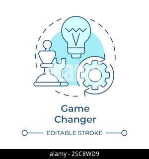 Game changer soft blue concept icon Stock Vector