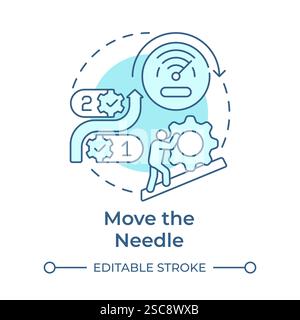 Move the needle soft blue concept icon Stock Vector