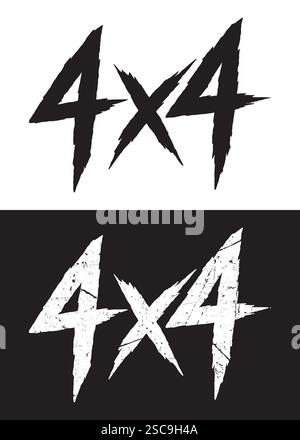 4x4 Off Road Sign T-shirt Template Logo Black and White Isolated Vector ...