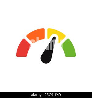 Speedometer icon set. Performance indicator template. Simple flat ...