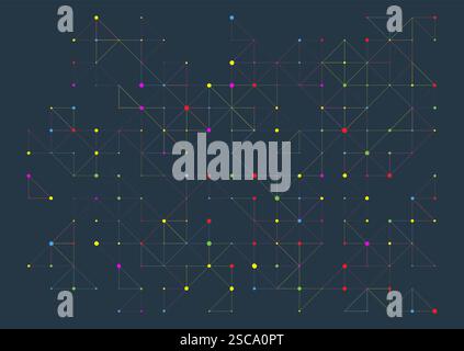 Abstract background with a low poly design multi coloured dots Stock Vector