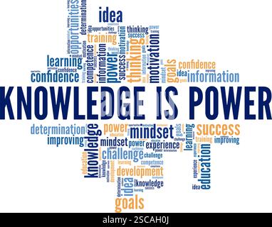 Knowledge is Power word cloud conceptual design isolated on white background. Stock Vector
