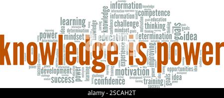 Knowledge is Power word cloud conceptual design isolated on white background. Stock Vector