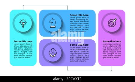Infographic template with icons and 4 options or steps. From idea to success. Can be used for workflow layout, diagram, banner, webdesign. Vector illu Stock Vector
