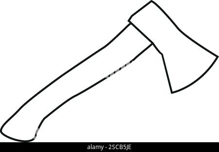 Axe outline vector. Coloring book for kids. Stock Vector