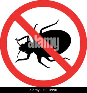 No bug insects sign. Forbidden signs and symbols. Stock Vector