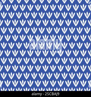 Fleur de lis seamless pattern. White on blue background. Stock Vector