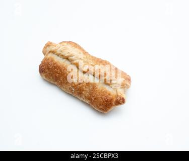 Two crispy apple pies isolated on white background. Stock Photo