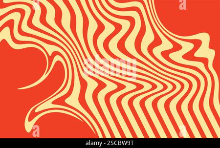 groovy background vintage retro aesthetic wave. Twisted and distorted Vector illustration Stock Vector