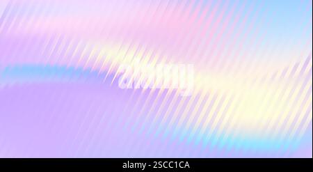 Vector Blurred holographic gradient background. Ribbed glass texture. Stock Vector