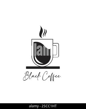 black coffee cup logo, black coffee logo with steam, abstract black coffee  cup logo Stock Vector Image & Art - Alamy