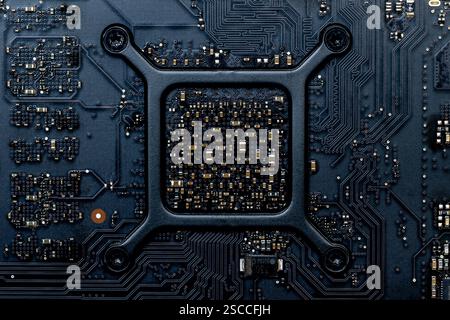 2012 Apple iMac mother board central processor with heat sink. Stock Photo