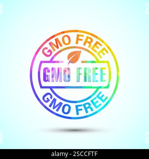 GMO free icon design illustration, Non gmo food label,  Organic healthy food sign symbol Stock Vector