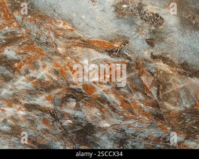 Natural light blue marble with dark golden red veins. Luxurious rare type blue natural marble stone, Seamless background texture. Stock Photo
