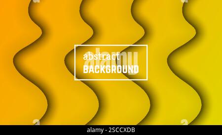 Abstract minimal wave geometric background.  Yellow wave layer shape for banner, templates, cards. Vector illustration. Stock Vector