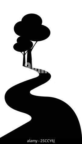 Road icon on background for graphic - Road And Trees Logo Design Winding Road Icon And Landscape Sign Vector Symbol In Flat Style Isolated On White Background 2sccy6j 