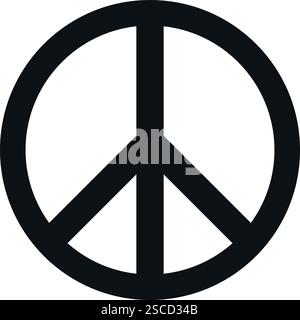 Peace sign. Black color. Signs and symbols. Stock Vector