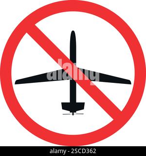 No drone zone sign. Forbidden signs and symbols. Stock Vector