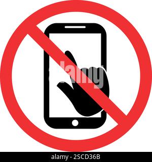 Do not use mobile phone icon sign. Forbidden signs and symbols. Stock Vector