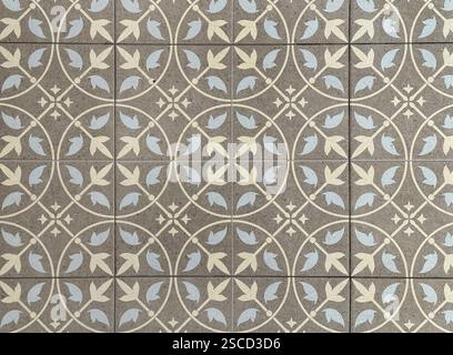 Colonial heritage patterned tiles in random various patterns. Batik, floral, star, ornamental, engraving, and other combined abstract patterns Stock Photo