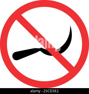 No sickle sign. Forbidden signs and symbols. Stock Vector