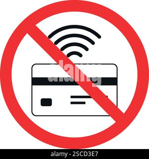 No Contactless payment icon sign. Forbidden signs and symbols. Stock Vector