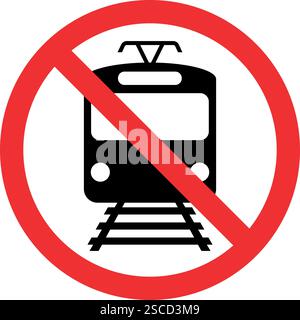 No stop transport train sign. Forbidden signs and symbols. Stock Vector
