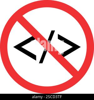 No code automation sign. Forbidden signs and symbols. Stock Vector