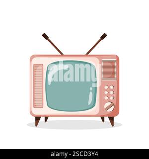 Retro TV vector illustration isolated on white background Stock Vector