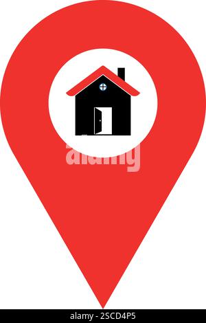 Home point location sign. Navigation signs and symbols. Stock Vector