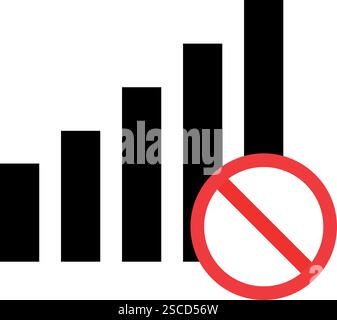 No signal sign. Network signs and symbols. Stock Vector