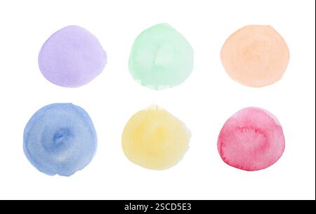 Watercolor, painted color samples on white paper Stock Photo